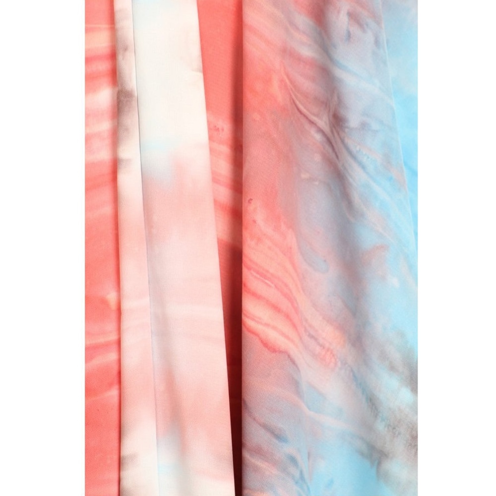 Aqua Orange Tie Dye Boho Halter Maxi Dress - Picture 5 of 5